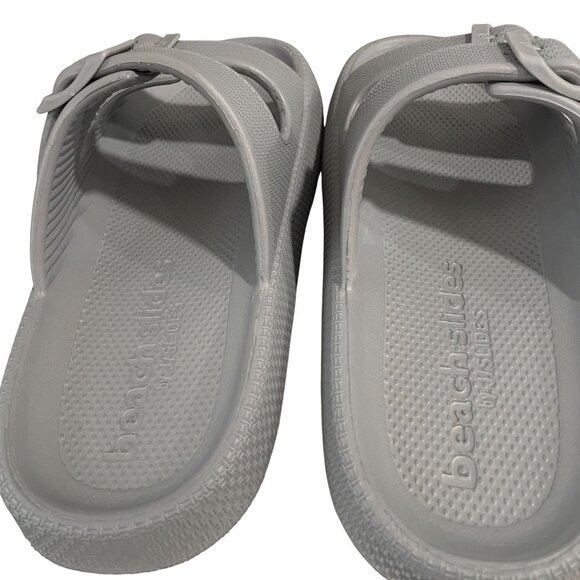 Beach Slides By JSlides Grey EVA Double Buckle Sandals Women 7M Summer Coastal - Picture 10 of 13